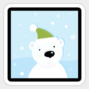 Winter White Polar Bear Sticker